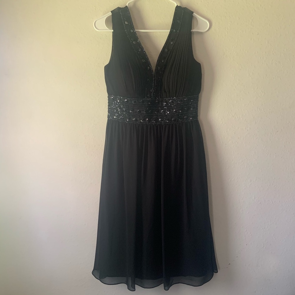 R&M Richards Petite Black Cocktail Dress 8P